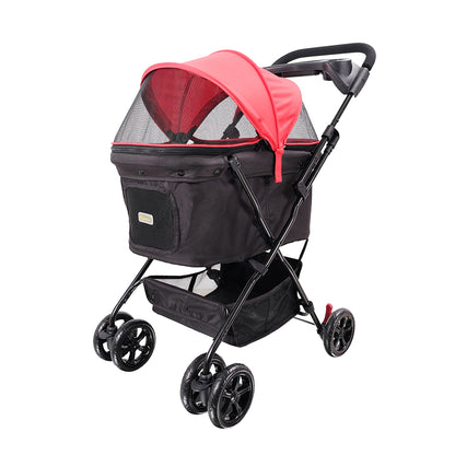 Ibiyaya Easy Strolling Pet Buggy for Cats & Dogs up to 20kg Rouge Red