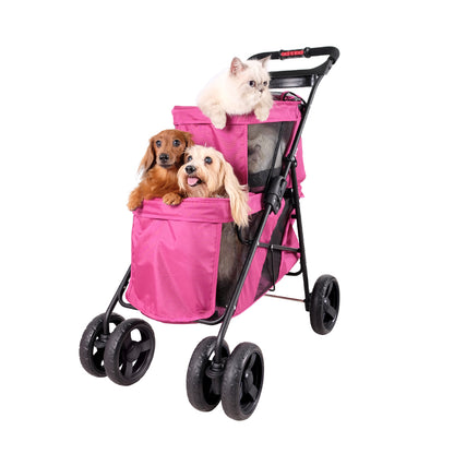 Ibiyaya Double Decker Pet Stroller for Multiple Pets