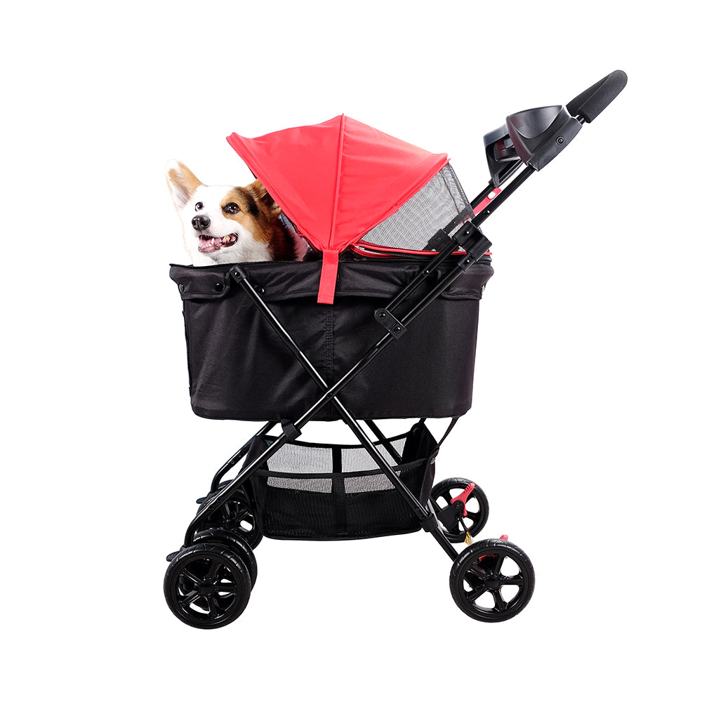 Ibiyaya Easy Strolling Pet Buggy for Cats & Dogs up to 20kg Rouge Red