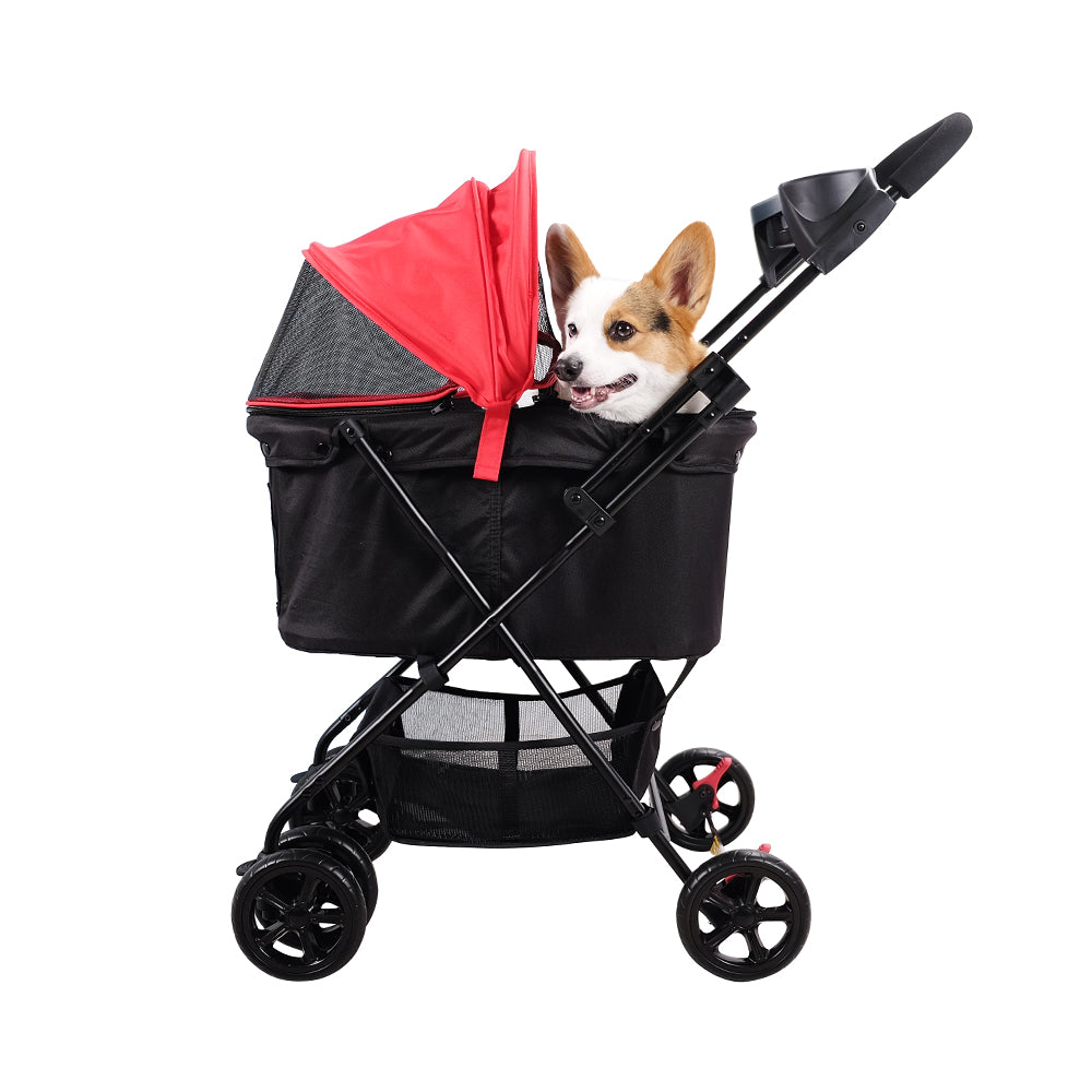 Ibiyaya Easy Strolling Pet Buggy for Cats & Dogs up to 20kg Rouge Red