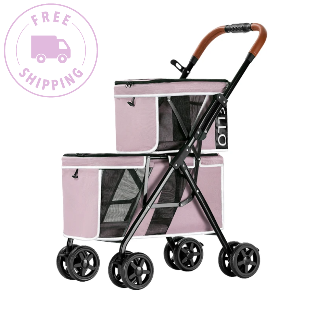 Bello Double Dog Stroller Pink