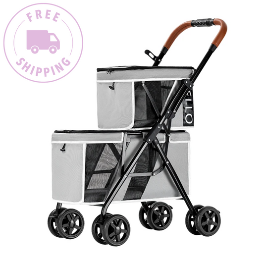 Bello Double Dog Stroller Grey