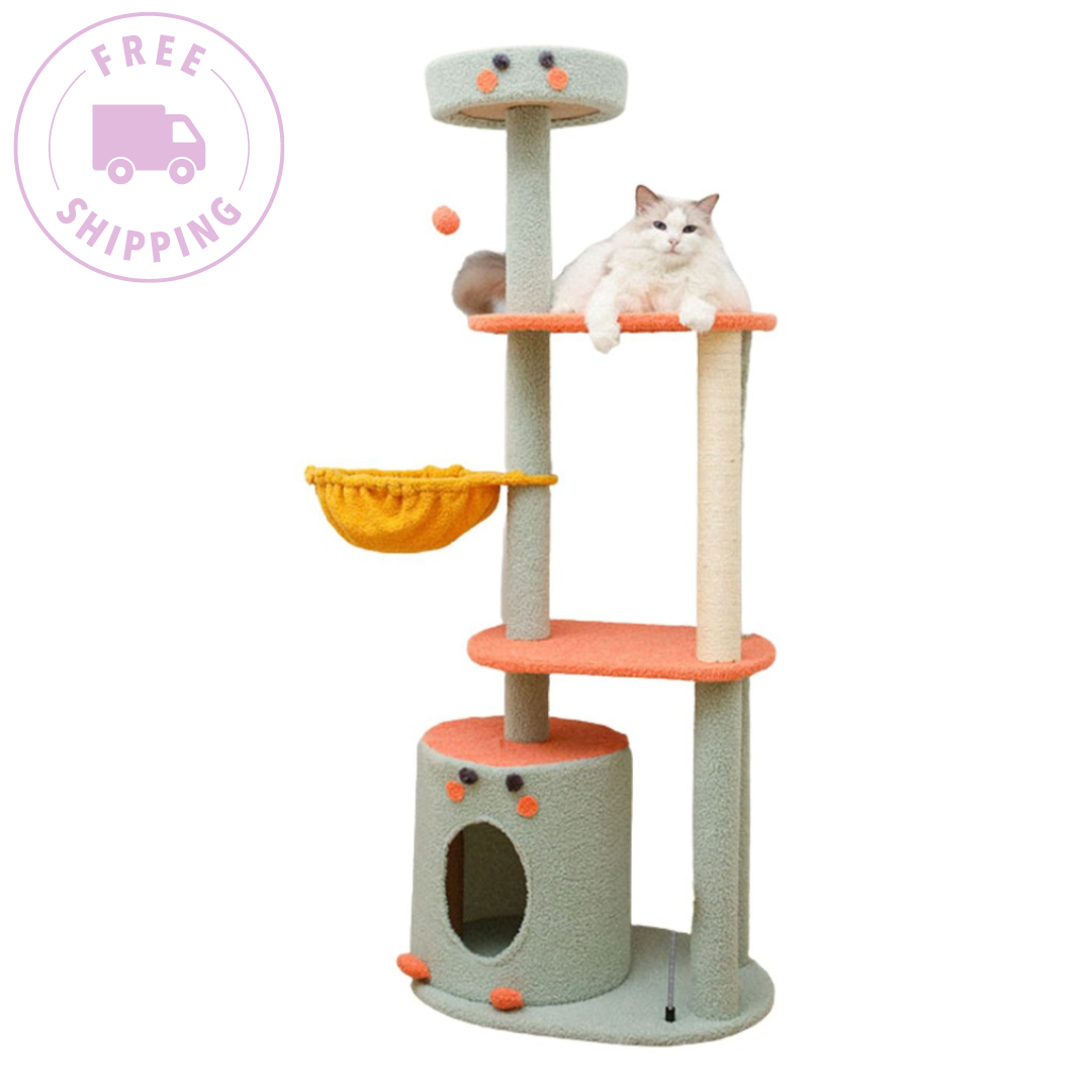 Floofi Dinosaur Cat Condo Tree Green 143cm