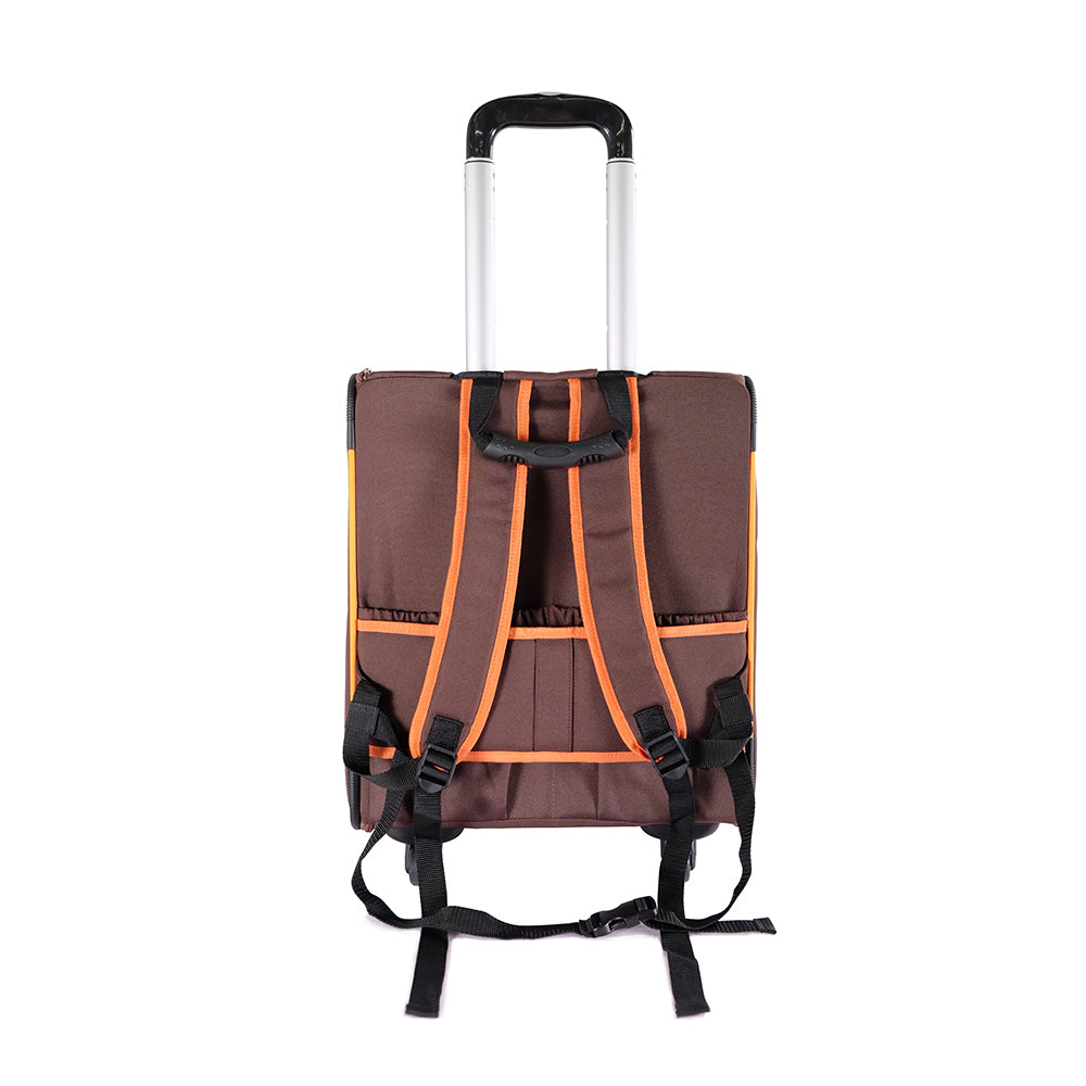 Ibiyaya New Liso Backpack Parallel Transport Pet Trolley Orange/Brown