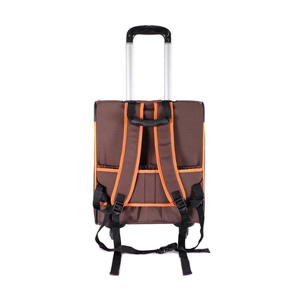 Ibiyaya New Liso Backpack Parallel Transport Pet Trolley Orange/Brown