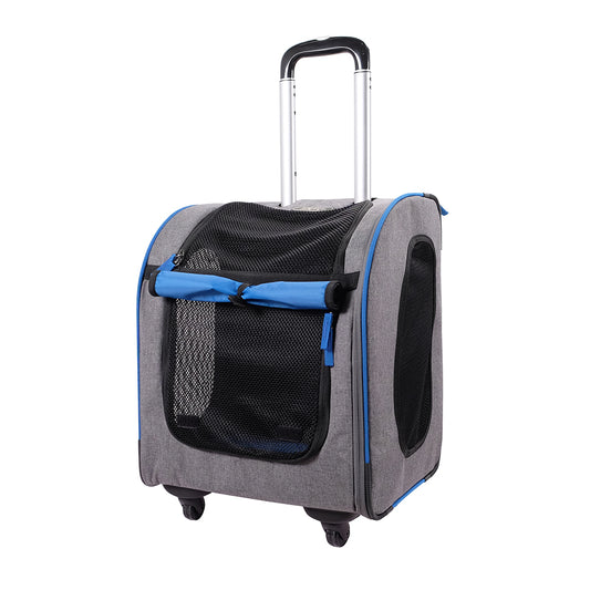 Ibiyaya New Liso Backpack Parallel Transport Pet Trolley Slate/Sapphire