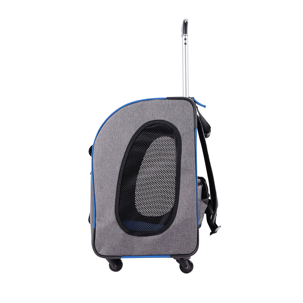 Ibiyaya New Liso Backpack Parallel Transport Pet Trolley Slate/Sapphire