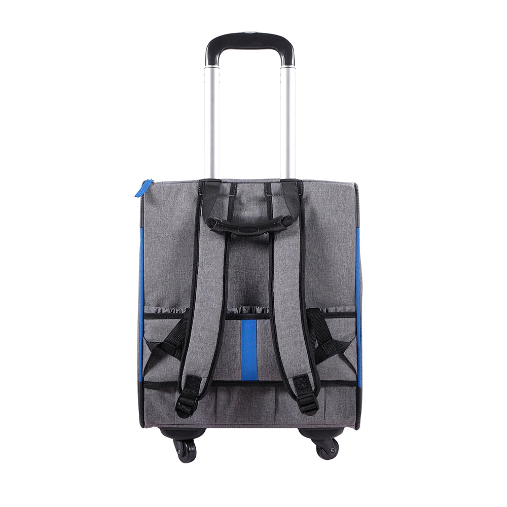 Ibiyaya New Liso Backpack Parallel Transport Pet Trolley Slate/Sapphire