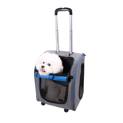 Ibiyaya New Liso Backpack Parallel Transport Pet Trolley Slate/Sapphire