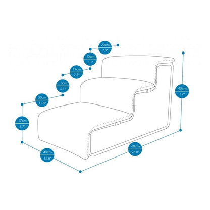 Ibiyaya Everest Practical Pet Stairs for Cats & Dogs  NEW Large Steps Grey