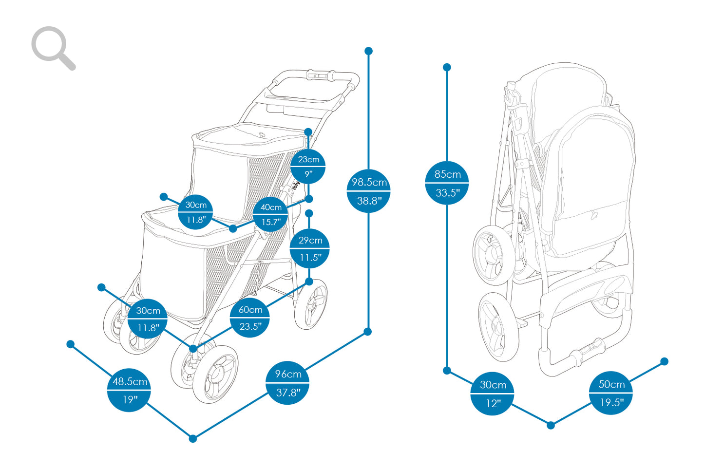 Ibiyaya Double Decker Pet Stroller for Multiple Pets