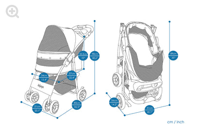 Ibiyaya Cloud 9 Pet Stroller for Cats & Dogs up to 20kg