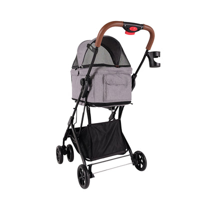 Ibiyaya Travois Tri-fold Pet Travel System Cat & Dog Stroller