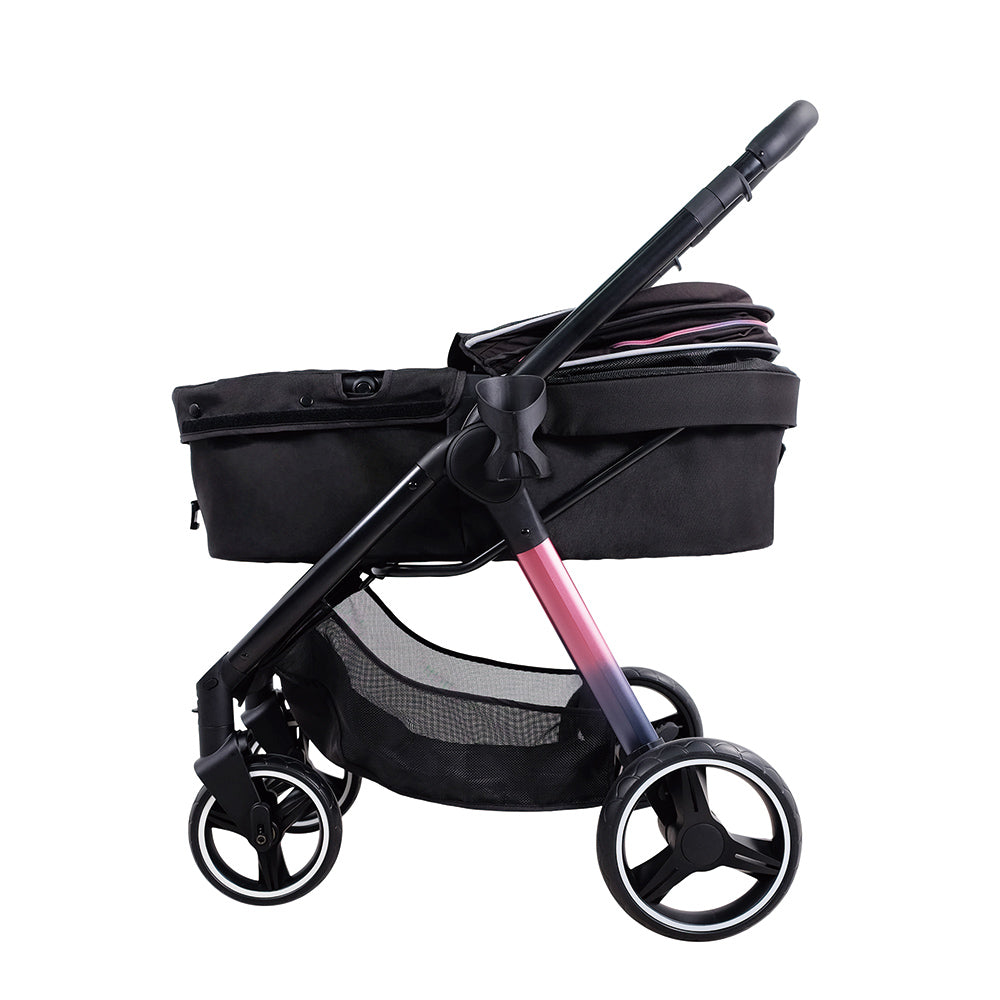 Ibiyaya Retro Luxe Folding Pet Stroller for Pets up to 30kg - Prism Black