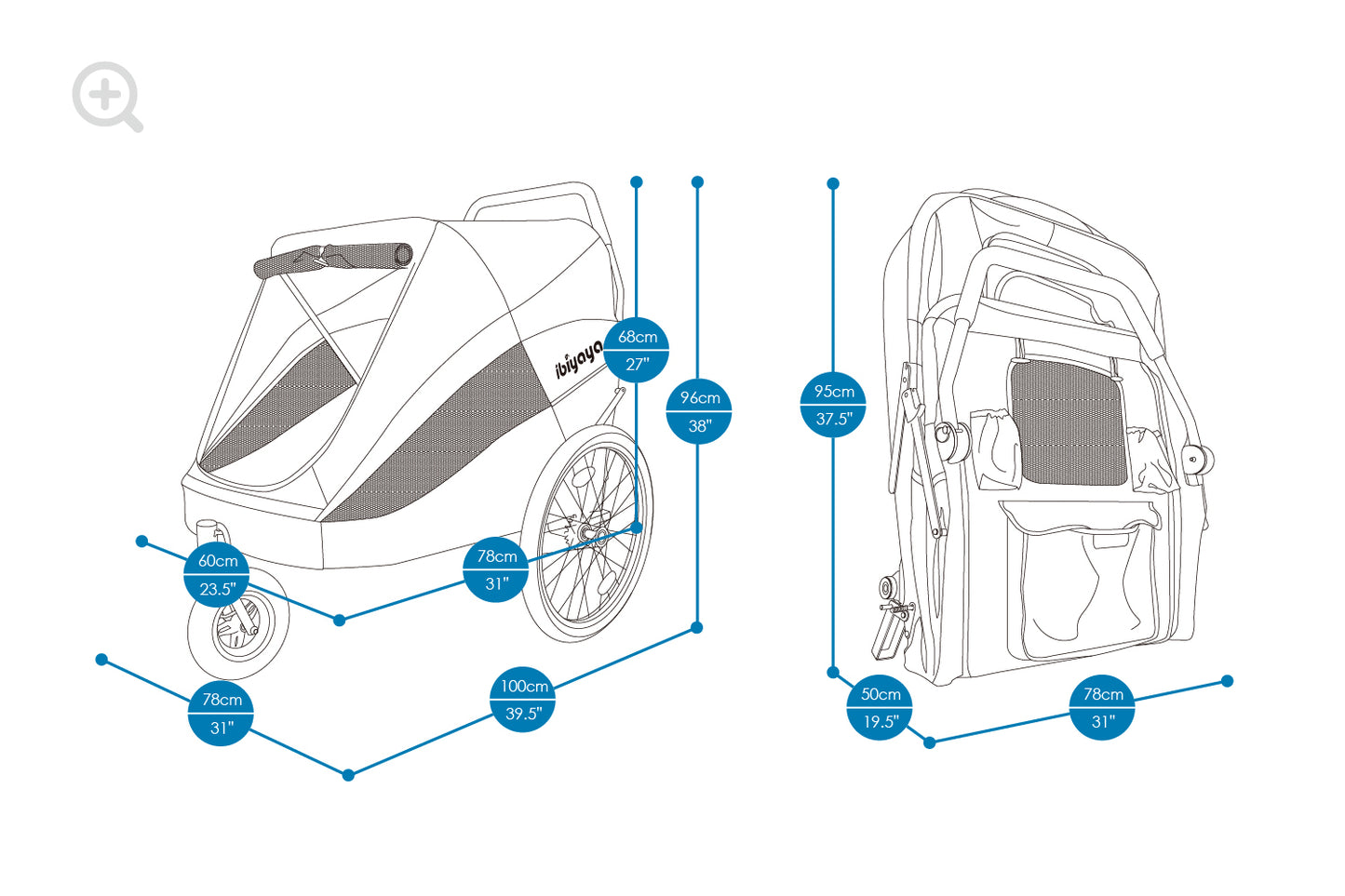 Ibiyaya The Hercules Heavy Duty Pet Stroller for Large Dogs