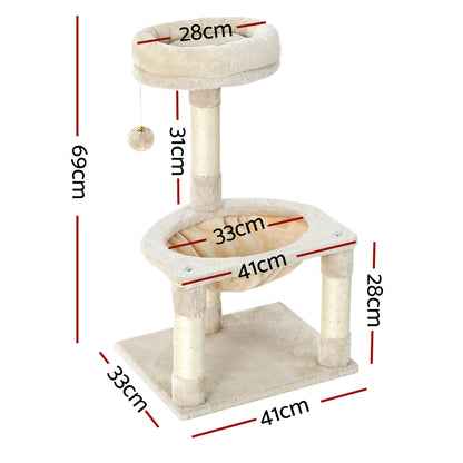 i.Pet Cat Scratching Post Tower Tree and Condo House 69cm