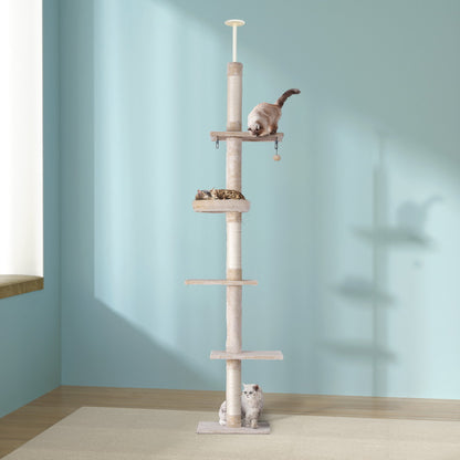 i.Pet Cat Tree Scratching Tower Bed Beige 290cm