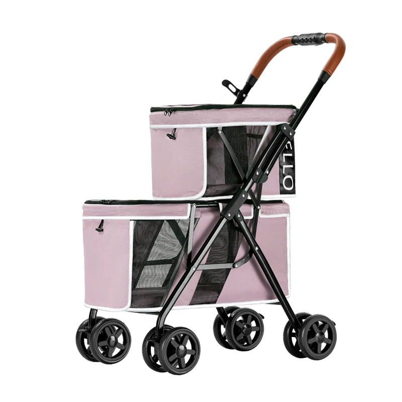 Bello Double Dog Stroller Pink